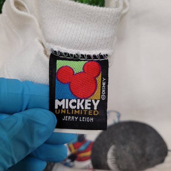 VTG 90s Mickey Unlimited Boxy Crop Drop Shoulder Sweatshirt XL Disney USA - Picture 8 of 9